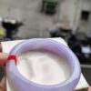 🌸 濃豔粉紫羅蘭滿色正圈手鐲｜天然緬甸玉A貨 🌸