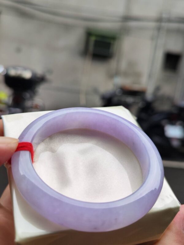 🌸 濃豔粉紫羅蘭滿色正圈手鐲｜天然緬甸玉A貨 🌸