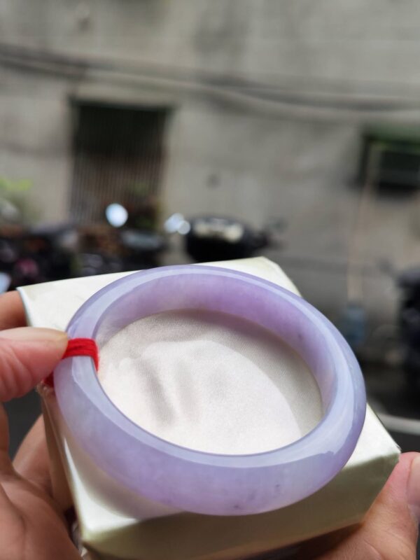 🌸 濃豔粉紫羅蘭滿色正圈手鐲｜天然緬甸玉A貨 🌸