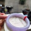 🌸 濃豔粉紫羅蘭滿色正圈手鐲｜天然緬甸玉A貨 🌸