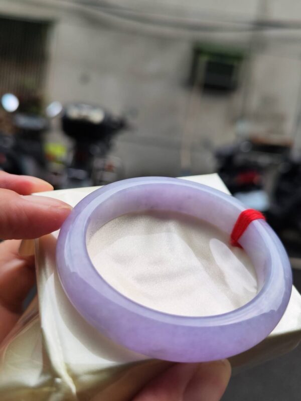 🌸 濃豔粉紫羅蘭滿色正圈手鐲｜天然緬甸玉A貨 🌸