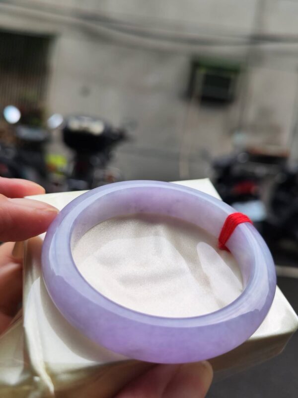 🌸 濃豔粉紫羅蘭滿色正圈手鐲｜天然緬甸玉A貨 🌸