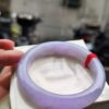 🌸 濃豔粉紫羅蘭滿色正圈手鐲｜天然緬甸玉A貨 🌸