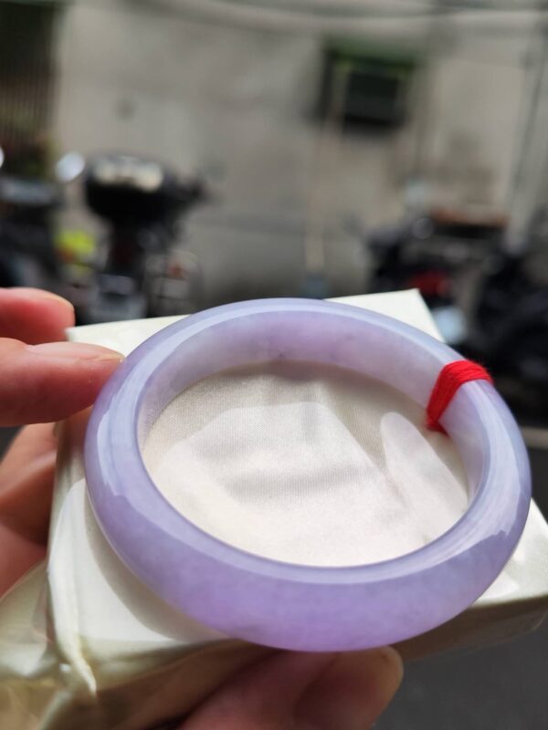 🌸 濃豔粉紫羅蘭滿色正圈手鐲｜天然緬甸玉A貨 🌸