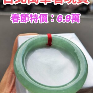 🌸  冰種滿綠正圈圓骨手鐲  天然緬甸玉A貨 🌸