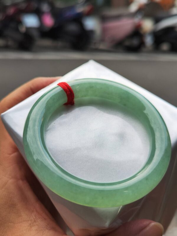 🌸  冰種滿綠正圈圓骨手鐲  天然緬甸玉A貨 🌸