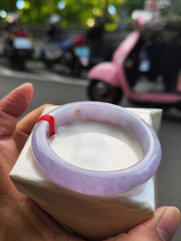 🌸冰透滿色濃紫羅蘭正圈手鐲  天然緬甸玉A貨 🌸