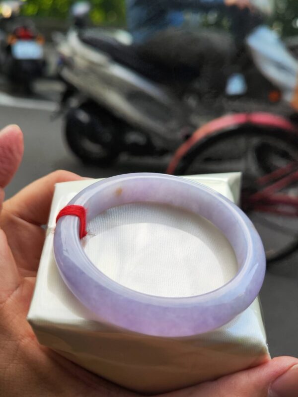 🌸冰透滿色濃紫羅蘭正圈手鐲  天然緬甸玉A貨 🌸