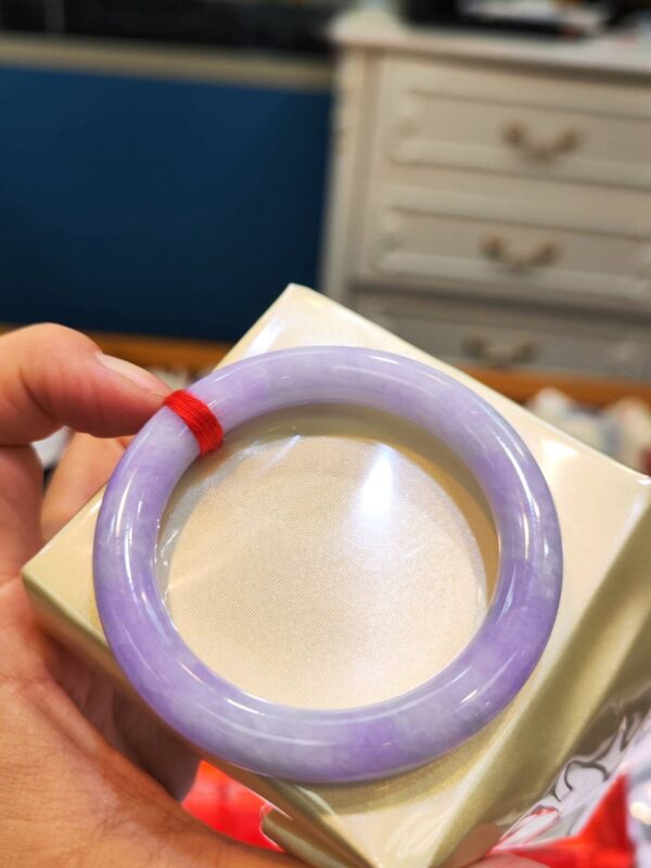 🌸濃紫羅蘭圓骨正圈手鐲  天然緬甸玉A貨 🌸