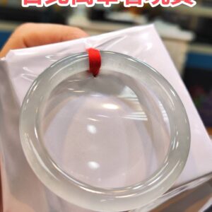 🌸  放光玻璃種白月光正圈手鐲  天然緬甸玉A貨 🌸