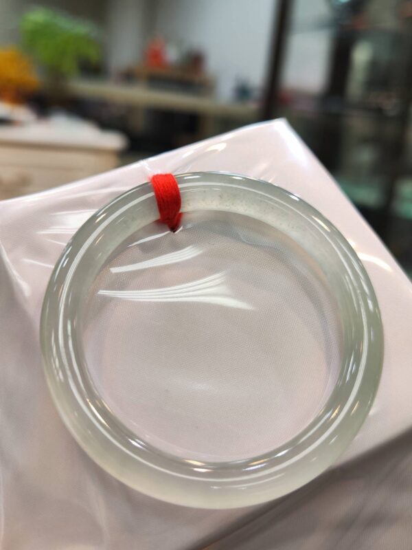 🌸  放光玻璃種白月光正圈手鐲  天然緬甸玉A貨 🌸