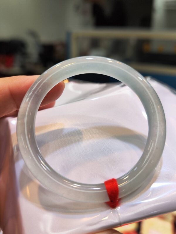 🌸  放光玻璃種白月光正圈手鐲  天然緬甸玉A貨 🌸