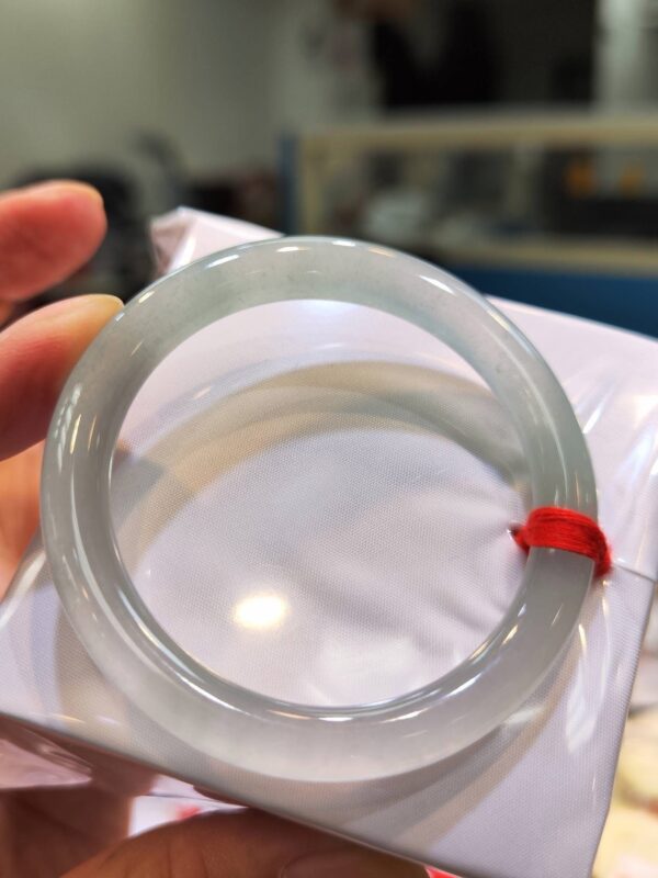 🌸  放光玻璃種白月光正圈手鐲  天然緬甸玉A貨 🌸