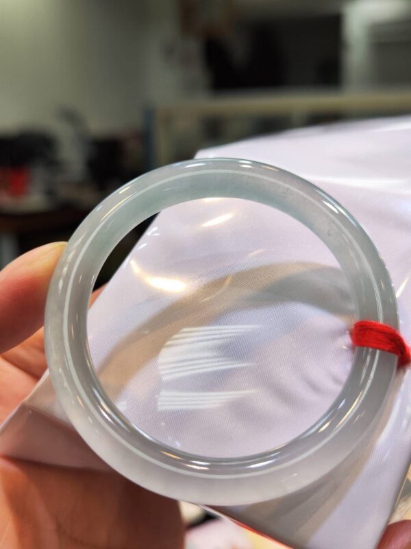 🌸  放光玻璃種白月光正圈手鐲  天然緬甸玉A貨 🌸