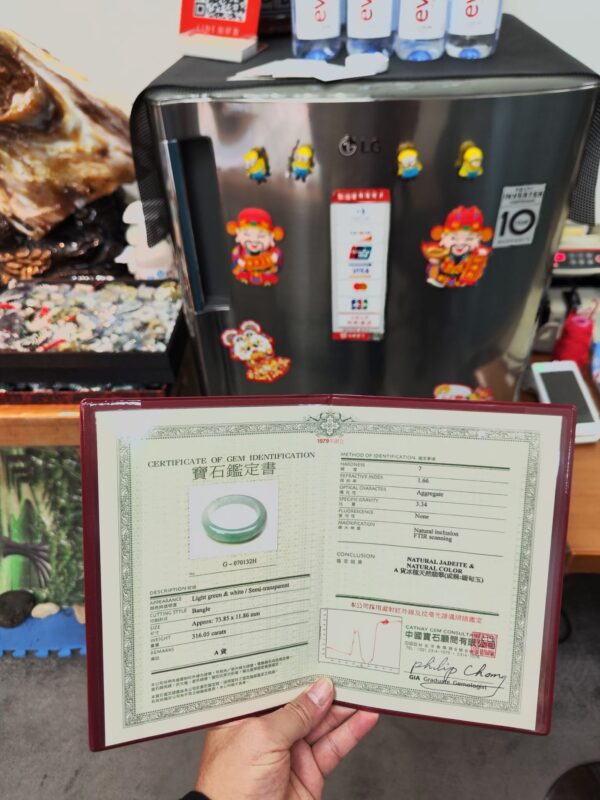 🌸  冰種飄綠正圈手鐲  天然緬甸玉A貨 🌸