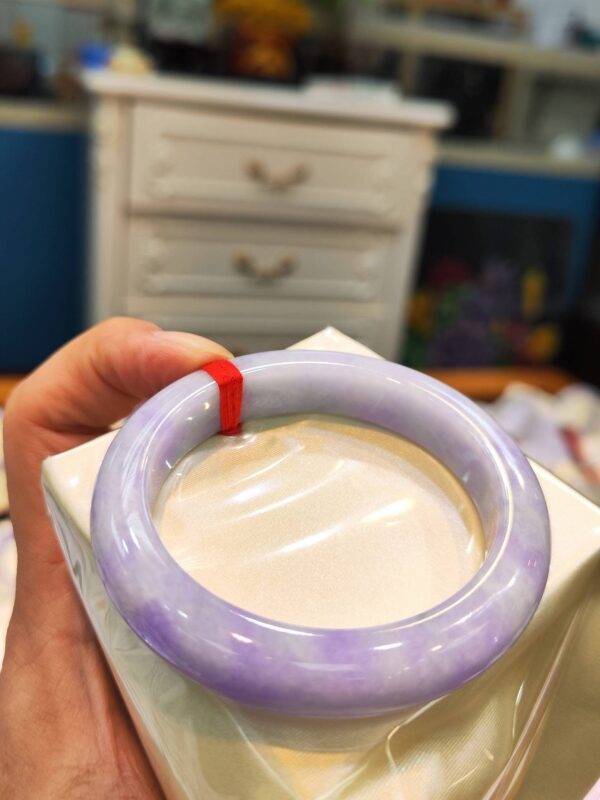 🌸濃豔紫羅蘭正圈厚庄手鐲天然緬甸玉A貨 🌸