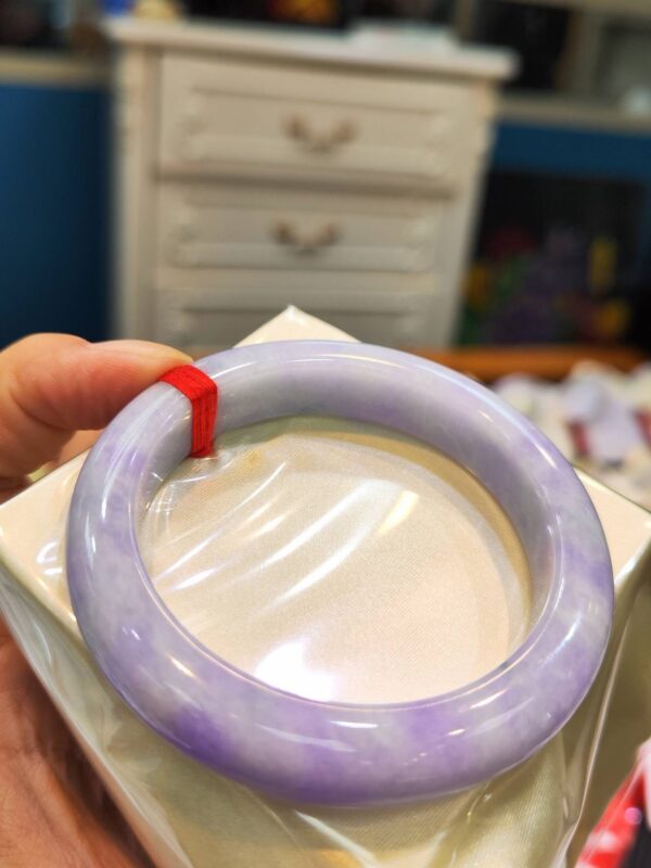 🌸濃豔紫羅蘭正圈厚庄手鐲天然緬甸玉A貨 🌸