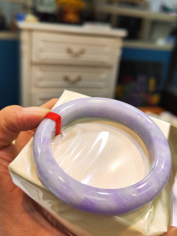 🌸濃豔紫羅蘭正圈厚庄手鐲天然緬甸玉A貨 🌸