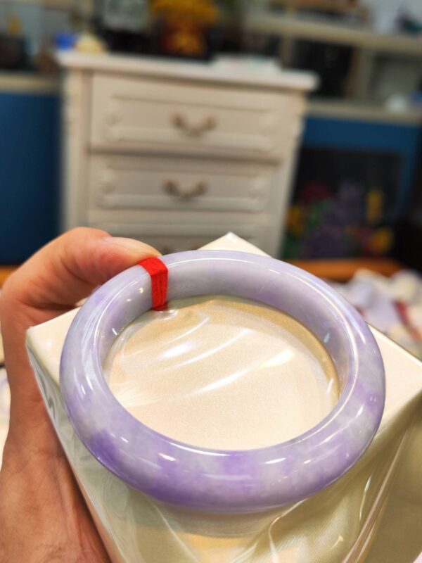 🌸濃豔紫羅蘭正圈厚庄手鐲天然緬甸玉A貨 🌸