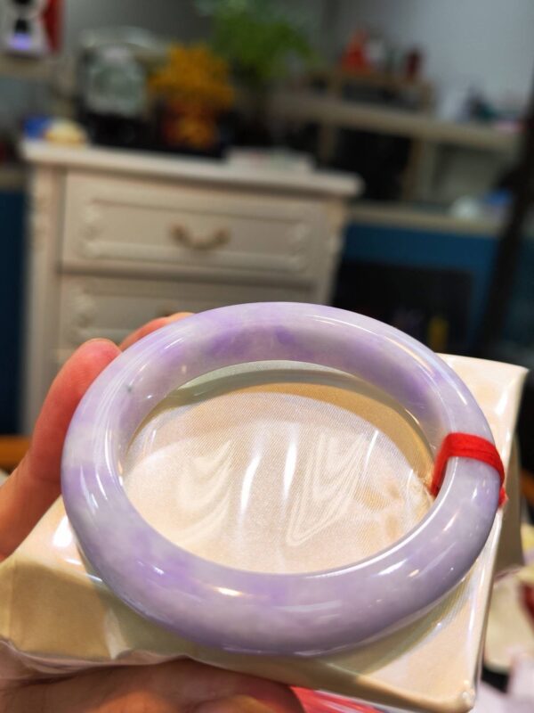 🌸濃豔紫羅蘭正圈厚庄手鐲天然緬甸玉A貨 🌸