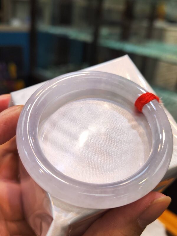 天然緬甸玉A貨 ((冰種))白月光正圈手鐲