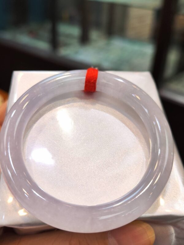 天然緬甸玉A貨 ((冰種))白月光正圈手鐲