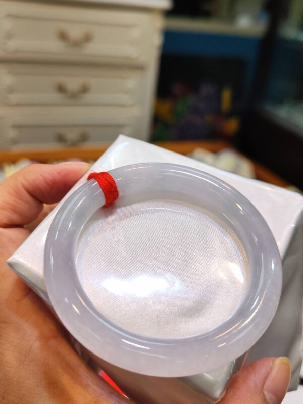 天然緬甸玉A貨 ((冰種))白月光正圈手鐲