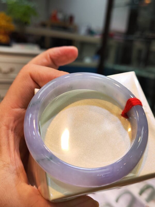 🌸  冰種紫羅蘭正圈手鐲  天然緬甸玉A貨 🌸