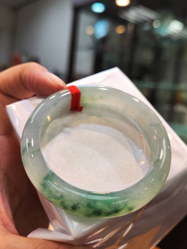 img_9328-2 🌸 冰種飄綠正圈手鐲 天然緬花甸玉A貨 🌸