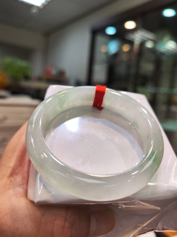 img_9417 🌸 放光玻璃種飄綠花正圈厚庄手鐲 天然緬甸玉A貨 🌸