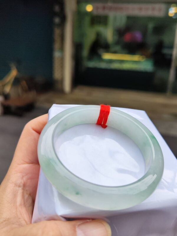 img_9419 🌸 放光玻璃種飄綠花正圈厚庄手鐲 天然緬甸玉A貨 🌸