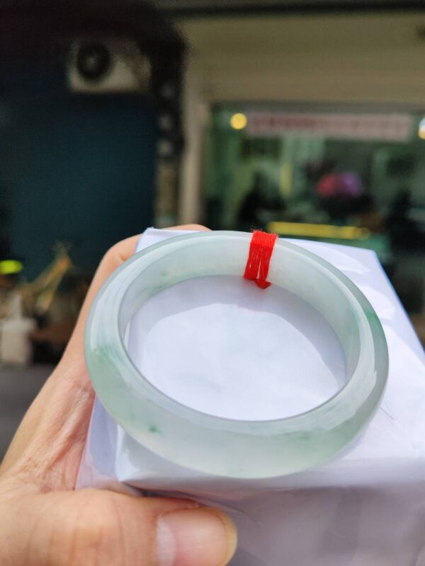 img_9420 🌸 放光玻璃種飄綠花正圈厚庄手鐲 天然緬甸玉A貨 🌸