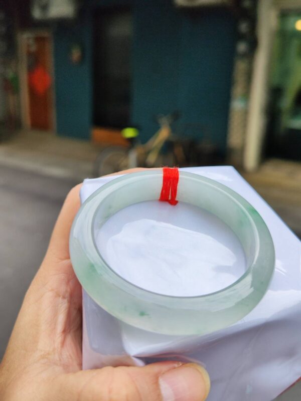 img_9421 🌸 放光玻璃種飄綠花正圈厚庄手鐲 天然緬甸玉A貨 🌸