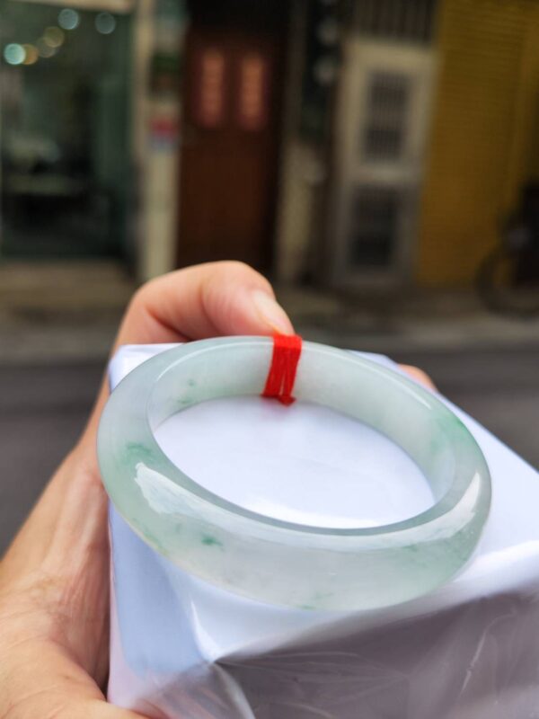 img_9425 🌸 放光玻璃種飄綠花正圈厚庄手鐲 天然緬甸玉A貨 🌸