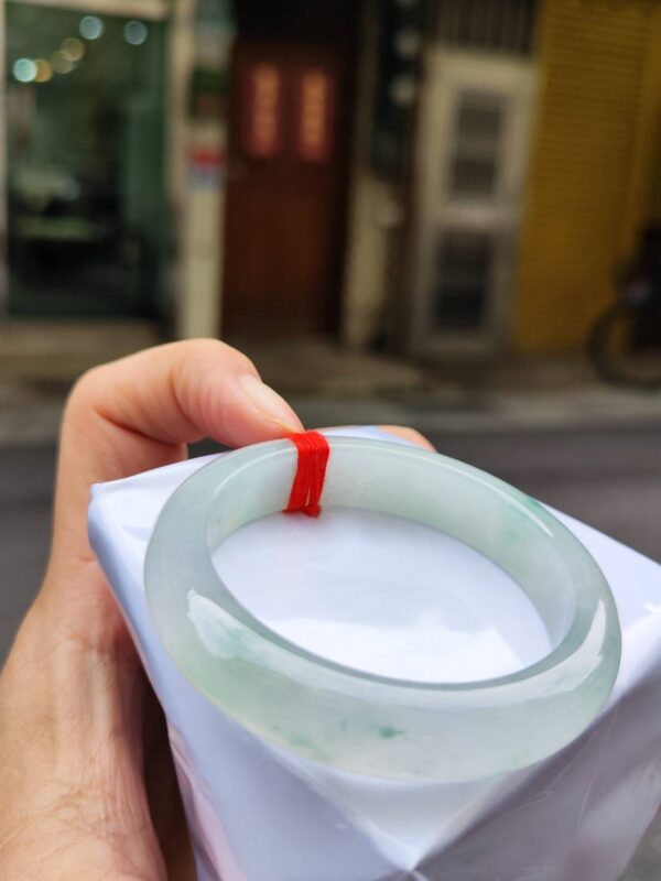 img_9426 🌸 放光玻璃種飄綠花正圈厚庄手鐲 天然緬甸玉A貨 🌸