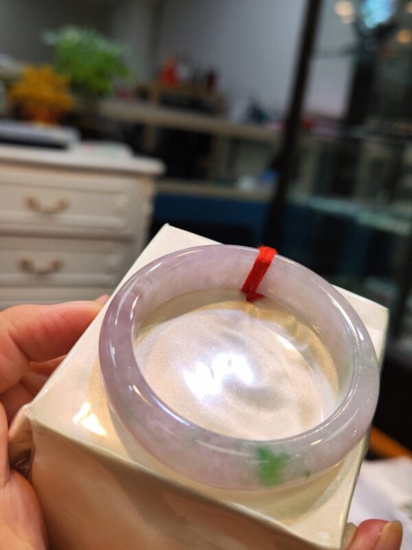 🌸冰種濃紫羅蘭春彩正圈手鐲  天然緬甸玉A貨 🌸