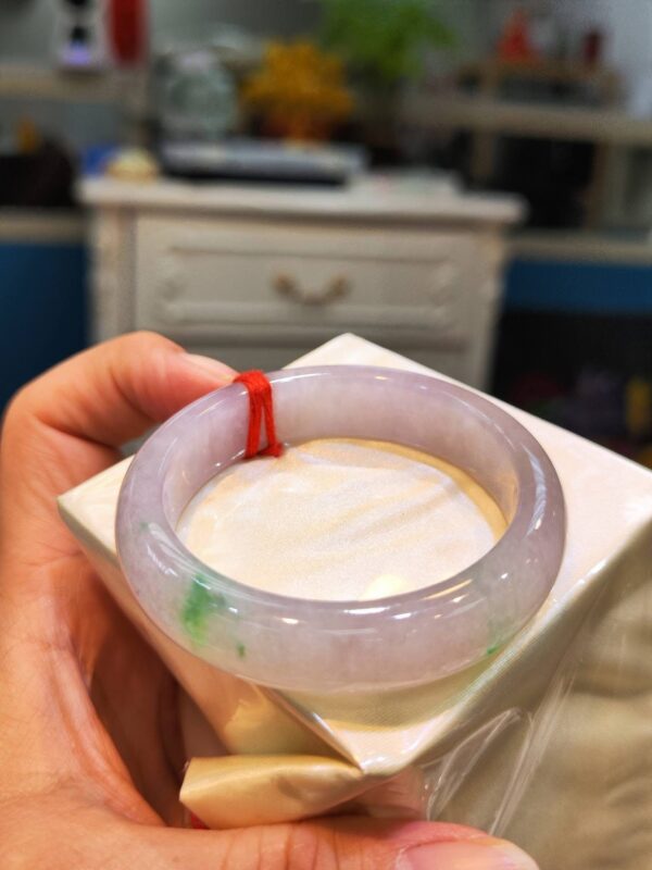 🌸冰種濃紫羅蘭春彩正圈手鐲  天然緬甸玉A貨 🌸