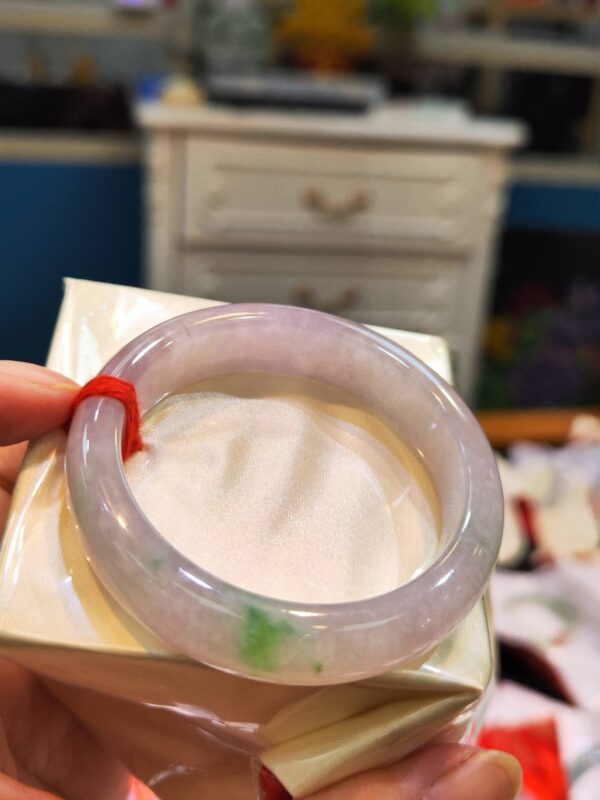 🌸冰種濃紫羅蘭春彩正圈手鐲  天然緬甸玉A貨 🌸