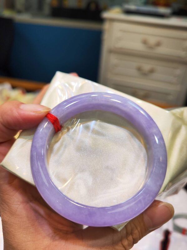 🌸滿色濃紫羅蘭正圈手鐲  天然緬甸玉A貨 🌸