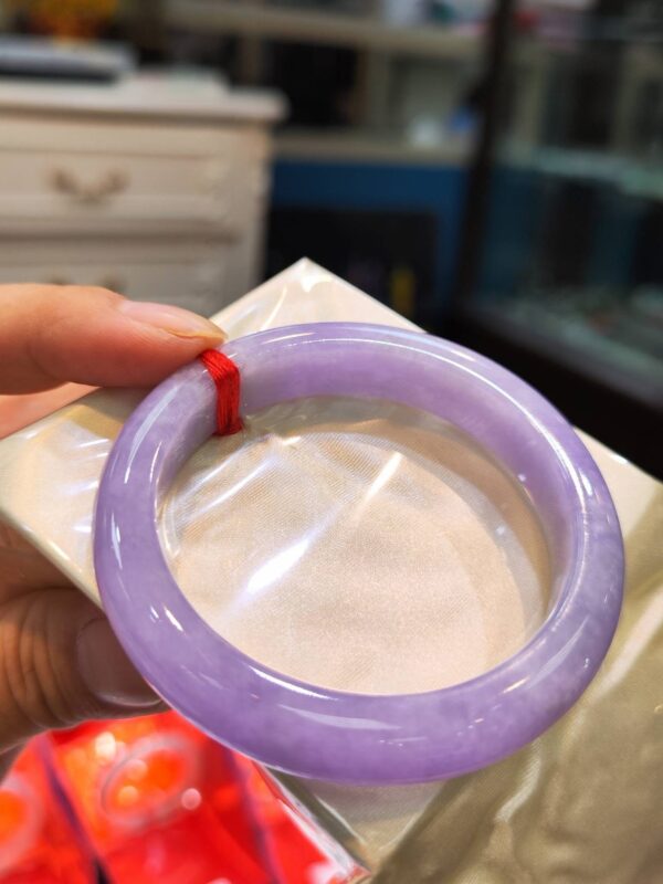 🌸滿色濃紫羅蘭正圈手鐲  天然緬甸玉A貨 🌸
