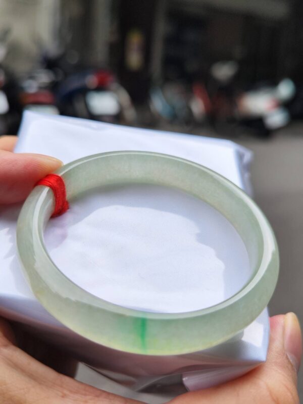 🌸  玻璃種飄陽綠正圈手鐲  天然緬甸玉A貨 🌸