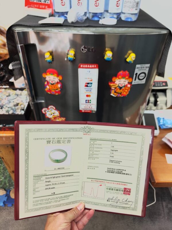 🌸  玻璃種飄陽綠正圈手鐲  天然緬甸玉A貨 🌸