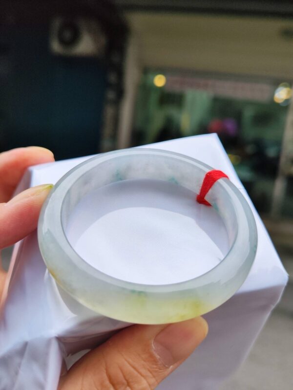 🌸  放光玻璃種飄蜜黃正圈手鐲  天然緬甸玉A貨 🌸