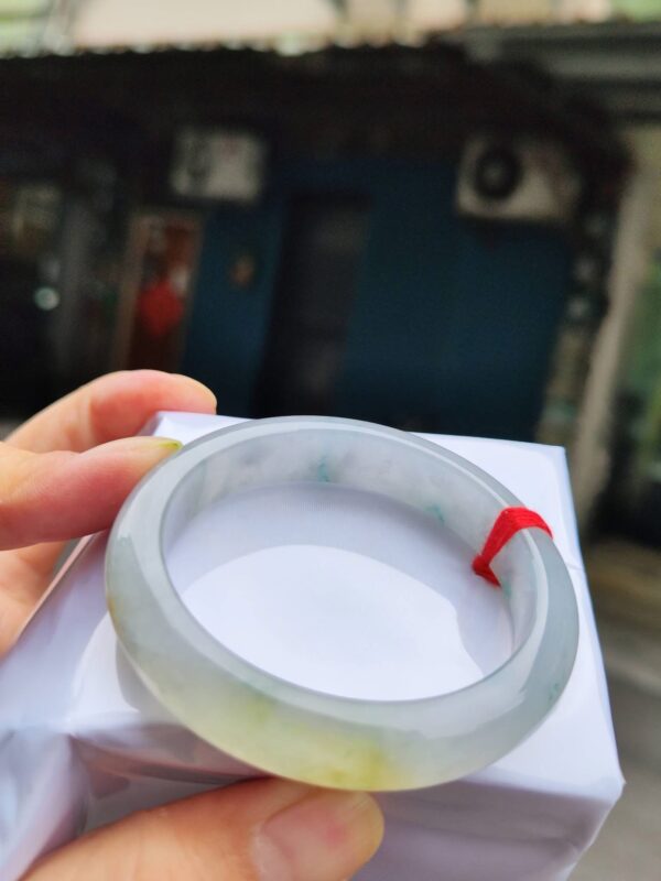 🌸  放光玻璃種飄蜜黃正圈手鐲  天然緬甸玉A貨 🌸
