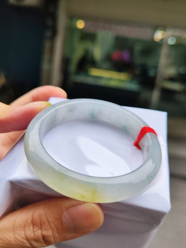 🌸  放光玻璃種飄蜜黃正圈手鐲  天然緬甸玉A貨 🌸