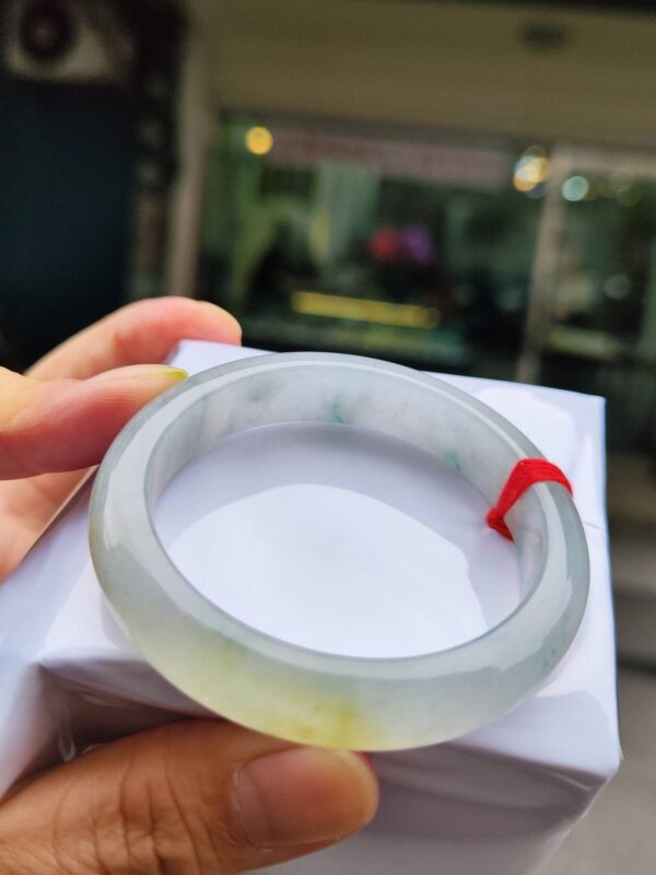 🌸  放光玻璃種飄蜜黃正圈手鐲  天然緬甸玉A貨 🌸