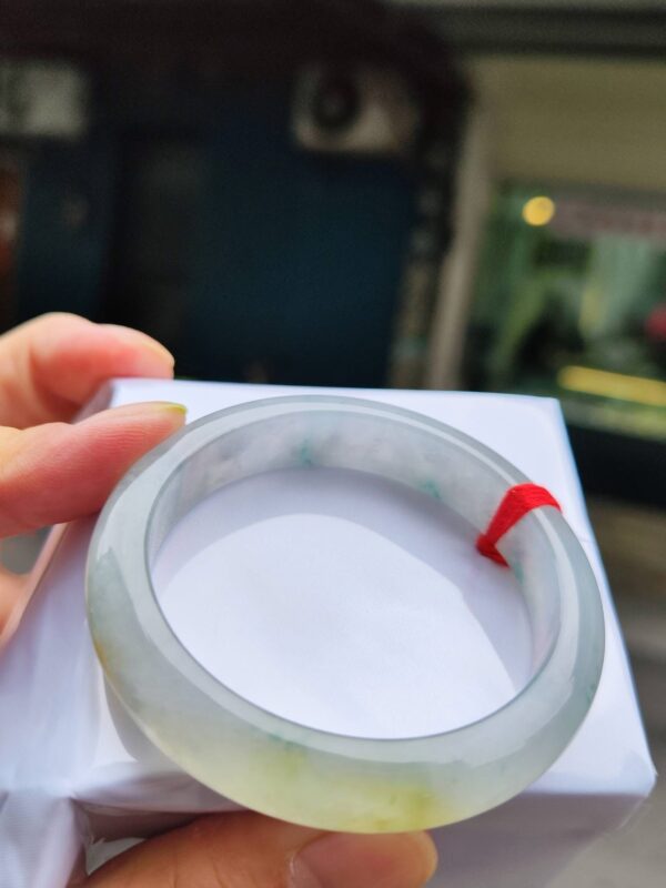 🌸  放光玻璃種飄蜜黃正圈手鐲  天然緬甸玉A貨 🌸