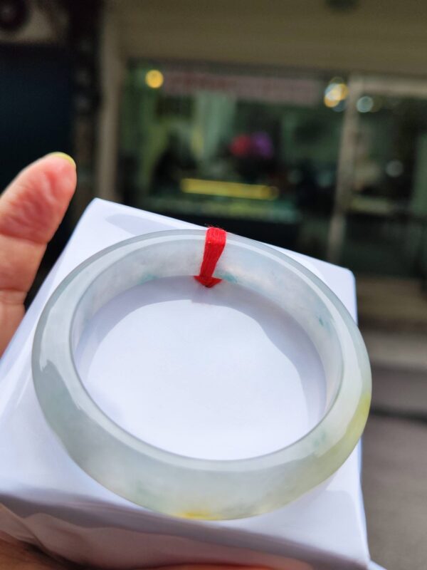 🌸  放光玻璃種飄蜜黃正圈手鐲  天然緬甸玉A貨 🌸