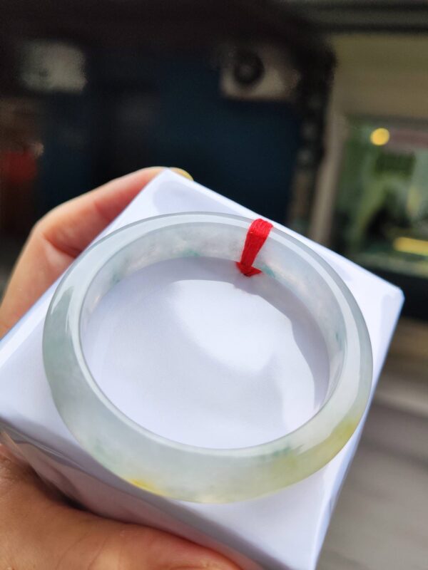 🌸  放光玻璃種飄蜜黃正圈手鐲  天然緬甸玉A貨 🌸