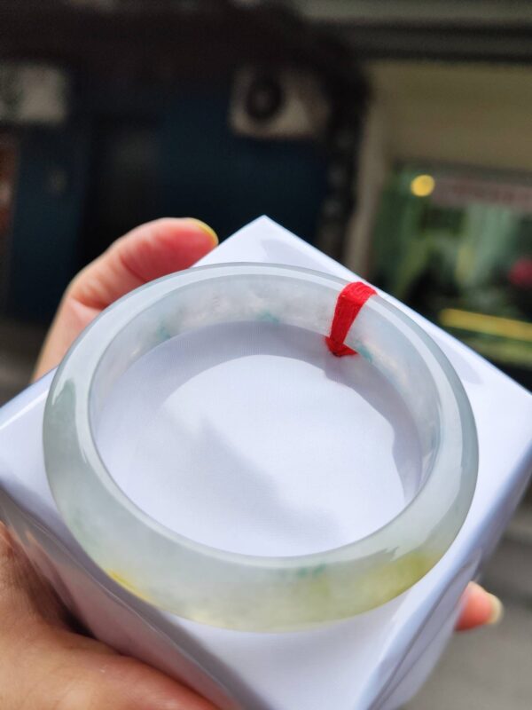 🌸  放光玻璃種飄蜜黃正圈手鐲  天然緬甸玉A貨 🌸